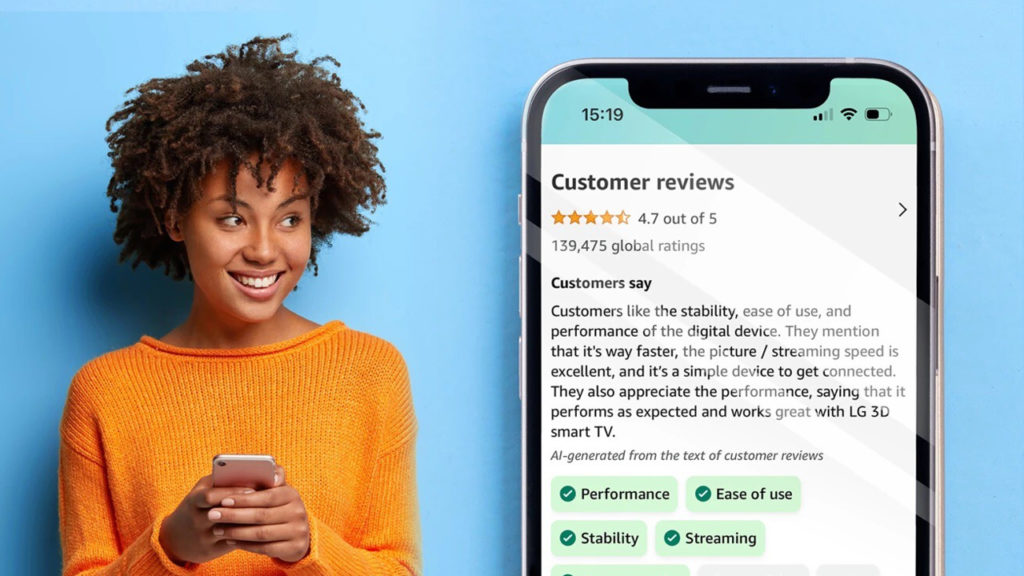 Amazon ahora usa IA generativa para resumir reseñas de productos