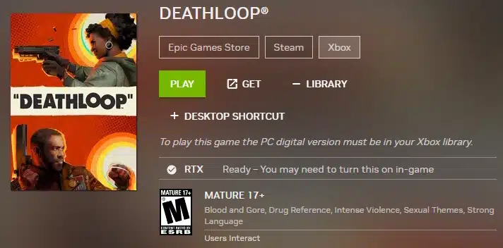 Juegos de Microsoft Store en Geforce Now