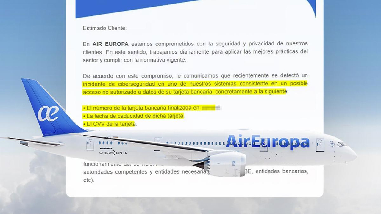 Air Europa sufre un hackeo y recomienda bloquear las tarjetas
